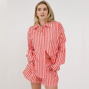 FUSCIA (Not red) Size M/L Brunette the Label poplin SET!